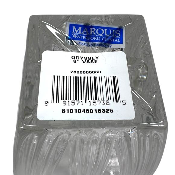 Waterford Crystal Marquis Odyssey Flower Vase 8” Clear Glossy Home Decor Germany - Picture 7 of 8